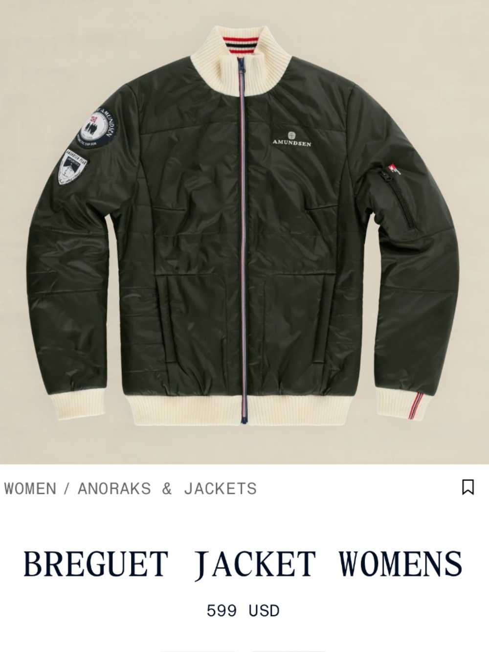 Amundsen Breguet Jacket NWT